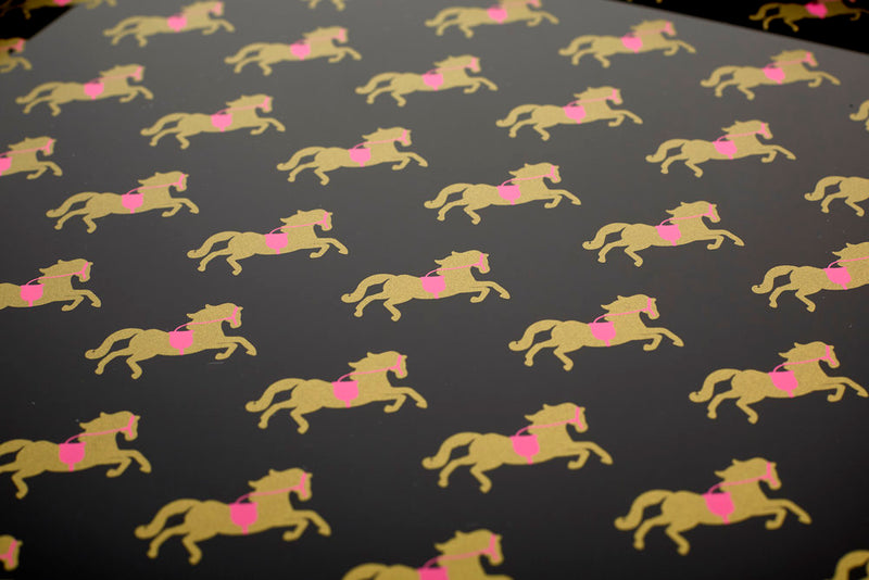 Large Tray - Pink & Gold Horse