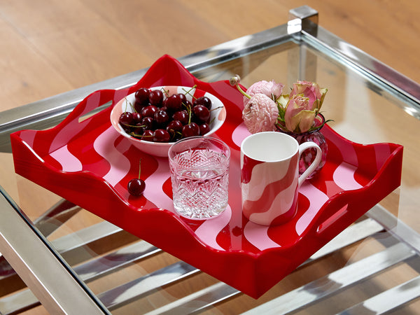 SCALLOP TRAY - RED & PINK