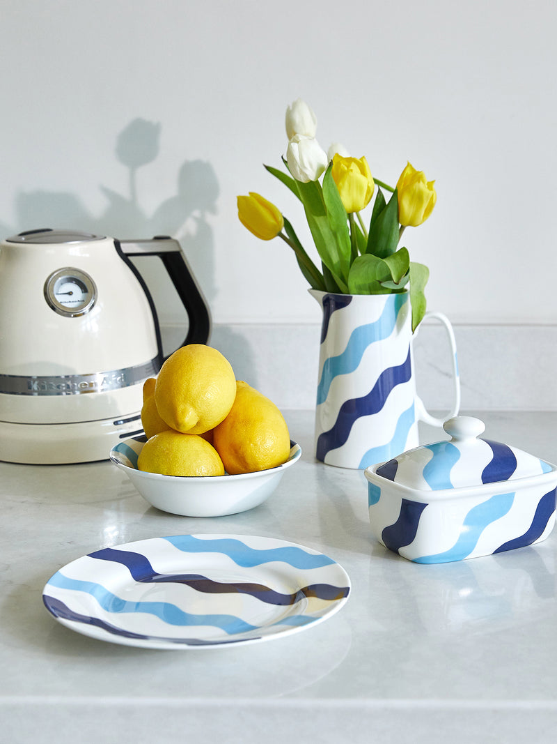 BUTTER DISH - MIXED BLUE