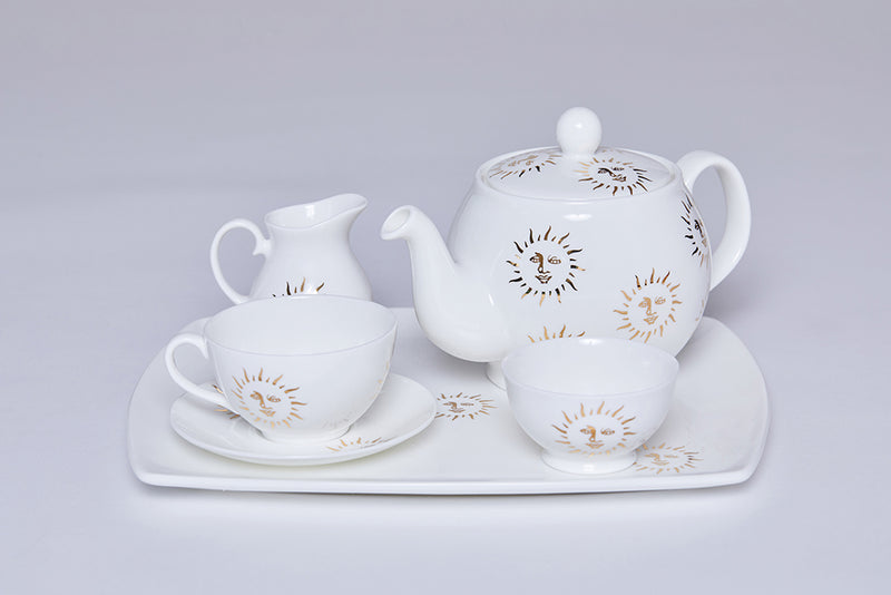 Teacup &amp; Saucer (Set Of 2)- Sun-Casacarta-CASACARTA