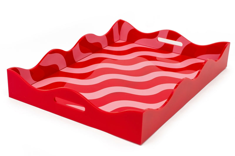 SCALLOP TRAY - RED & PINK