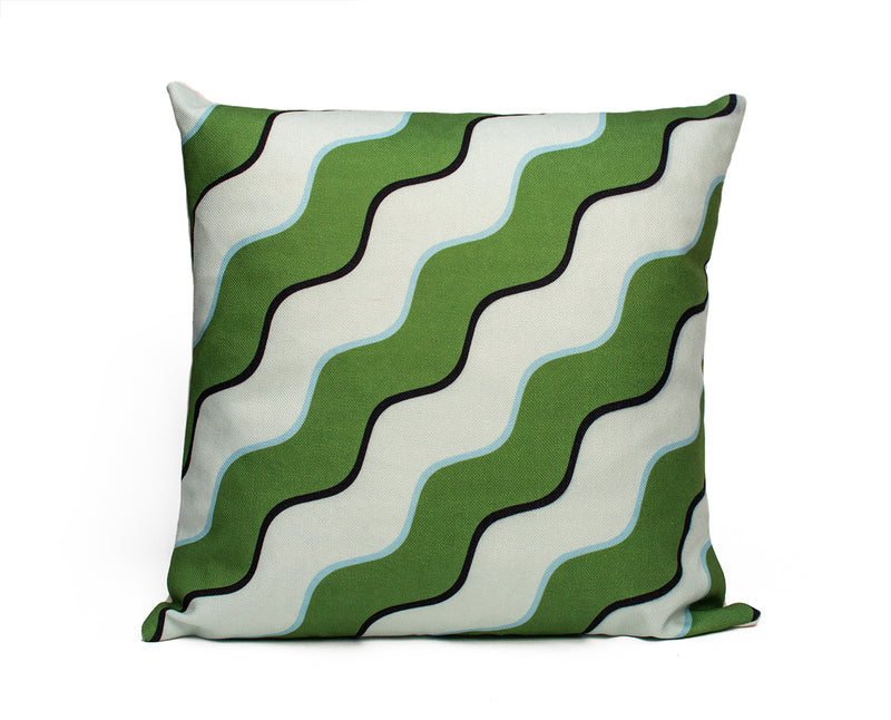 Linen Cushion Green & Blue