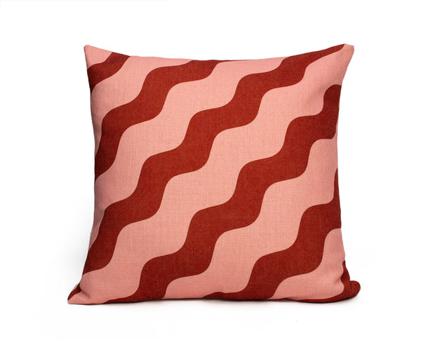 Linen Cushion Pink & Red