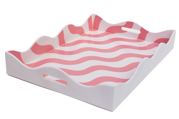 SCALLOP TRAY - pink & white