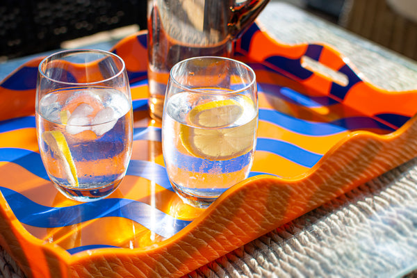 SCALLOP TRAY - ORANGE & BLUE