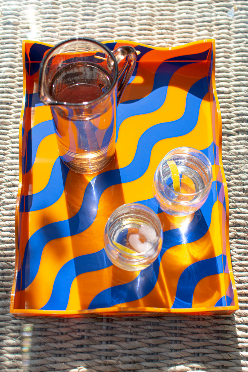 SCALLOP TRAY - ORANGE & BLUE