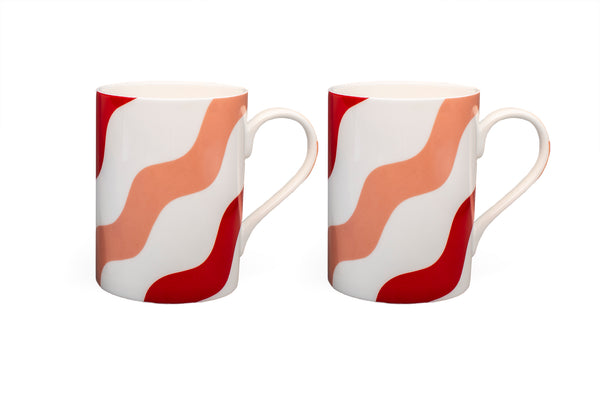 MUG SET OF 2 - Pink & Red