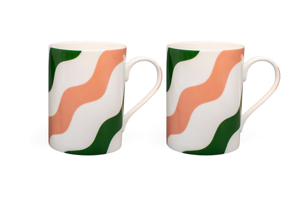 MUG SET OF 2 - Pink & Green