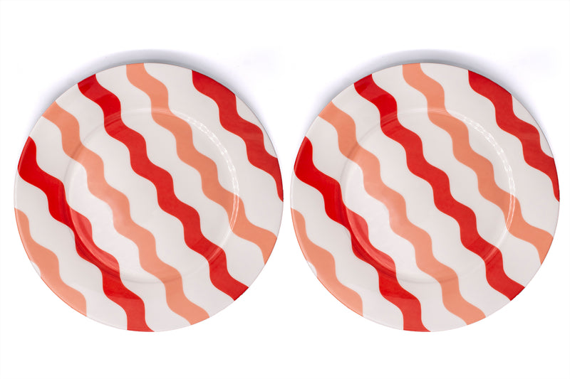 DINNER PLATE SET OF 2 - Pink & Red