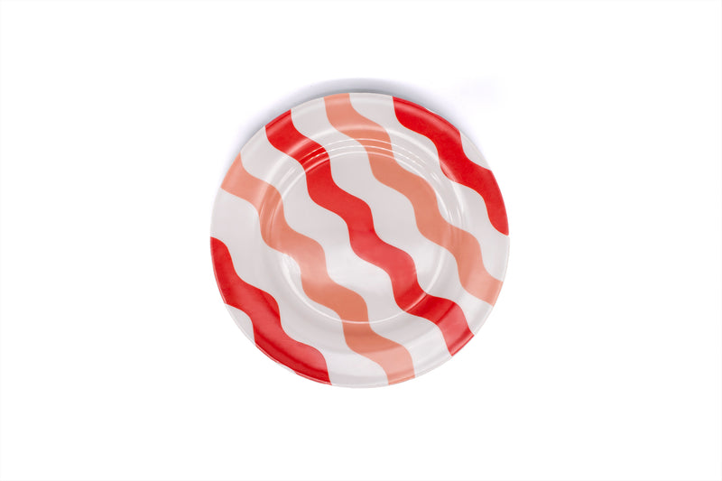 SIDE PLATE SET OF 2 - Red & Pink