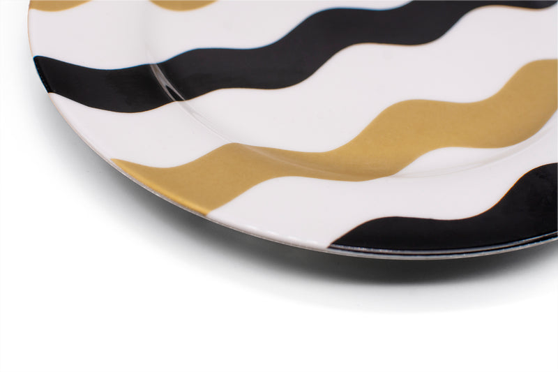 DINNER PLATE SET OF 2 - Black & Gold