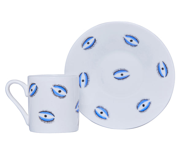 Espresso Cup & Saucer Set Of 2 - Eye