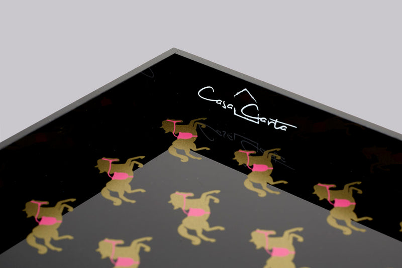 Large Tray - Pink & Gold Horse