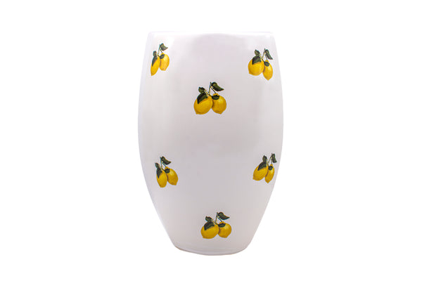 Oval Vase - White Lemon